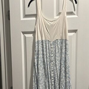 White and Blue Floral Dress